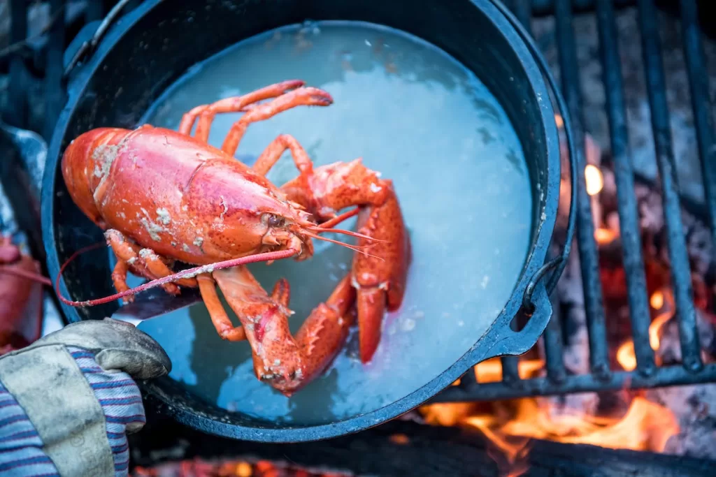 Lobster in a pan